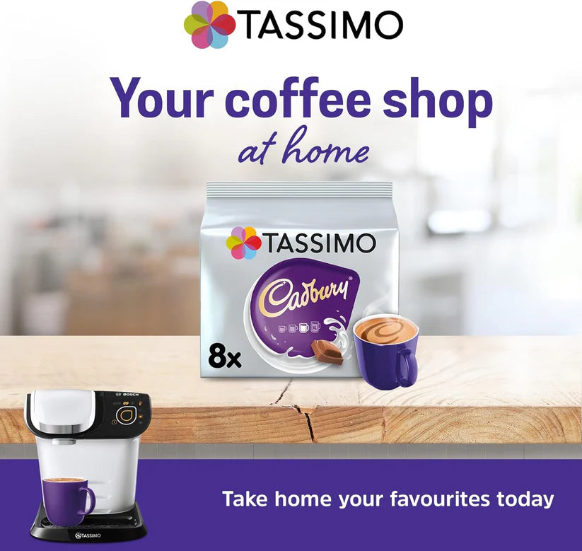 Tassimo Cadbury Hot Chocolate Pods x8 (Pack of 5, Total 40 Drinks)