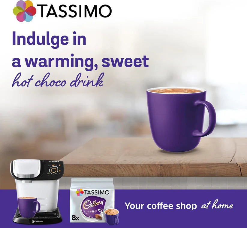 Tassimo Cadbury Hot Chocolate Pods x8 (Pack of 5, Total 40 Drinks)