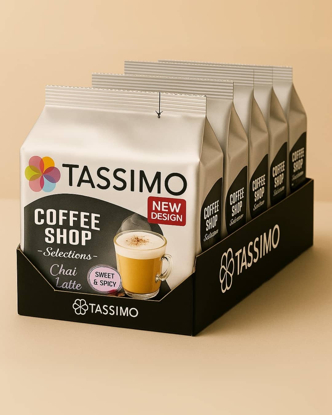 Tassimo Coffee Shop Selections Chai Latte Coffee Pods x8 (Pack of 5, Total 40 Drinks)