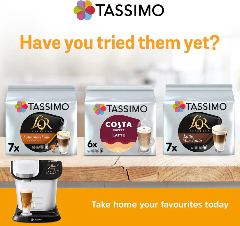 Tassimo Costa Caramel Latte Coffee Pods x8 (Pack of 5, Total 40 Drinks)