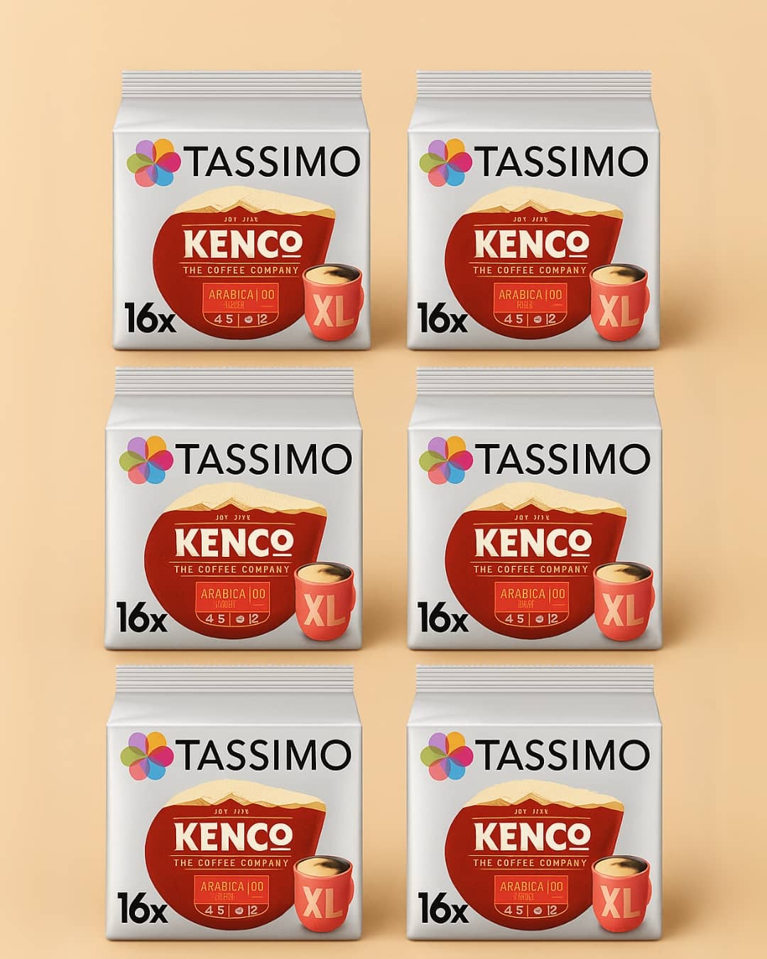Tassimo Kenco Americano Grande XL Coffee Pods x16 Pack of 5, Total 80 Drinks