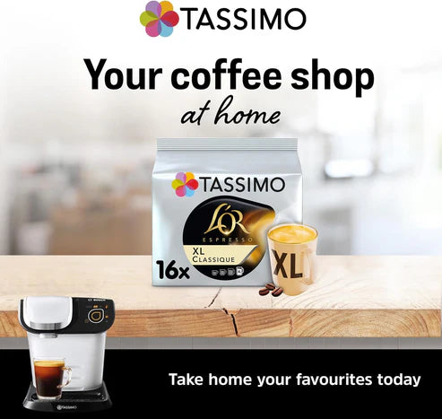 Tassimo L'OR XL Classique Coffee Pods x16 Pack of 5, Total 80 Drinks