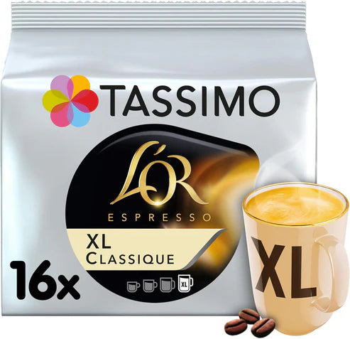 Tassimo L'OR XL Classique Coffee Pods x16 Pack of 5, Total 80 Drinks