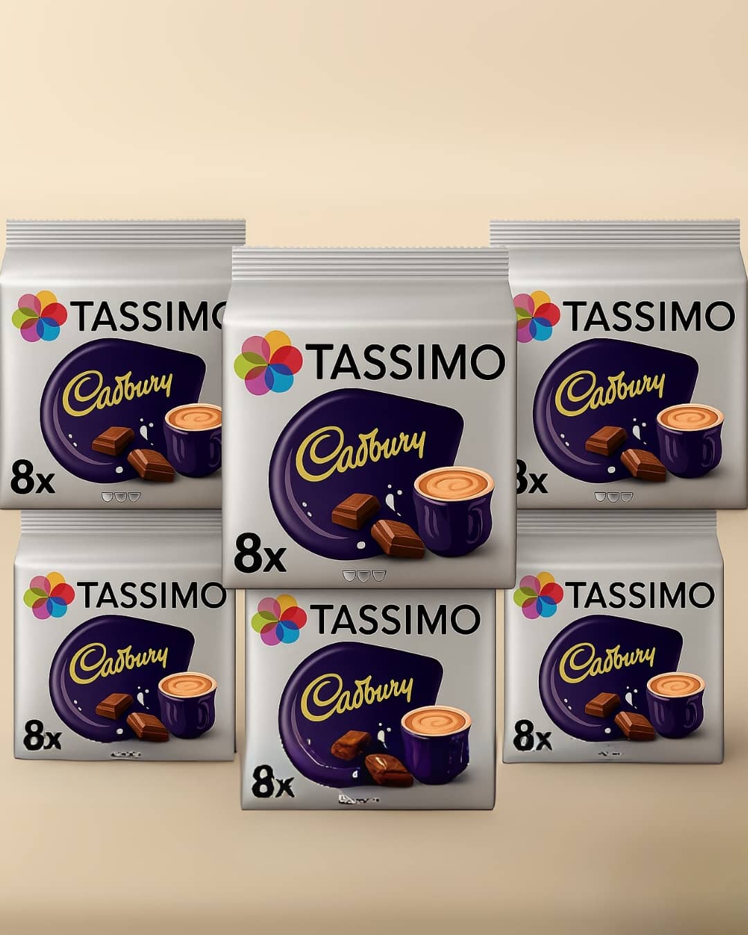 Tassimo Cadbury Hot Chocolate Pods x8 (Pack of 5, Total 40 Drinks)