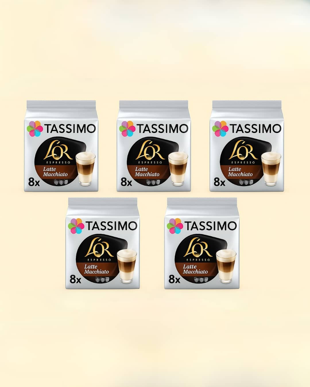 Tassimo L'OR Latte Macchiato Coffee Pods , 8 Count ( Pack of 5), (40 drinks)