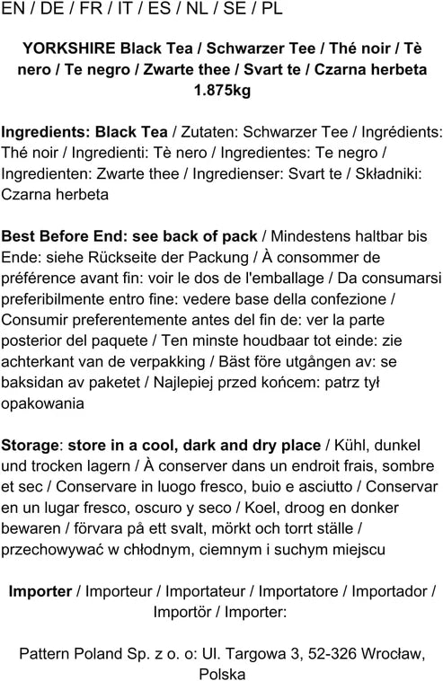 Yorkshire Tea 600 Tea Bags 1.875 Kg